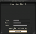 Trader menu for the Machine Pistol