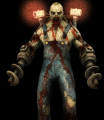 Menu splash screen of the Fleshpound during the Hillbilly Horror event.