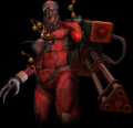 The main menu splash screen of the Patriarch during the Twisted Christmas event.